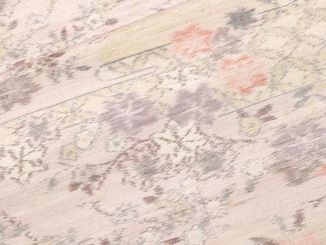 平和屋着物■上質な紬　吉祥枝花文　正絹　逸品　CABF9416ev