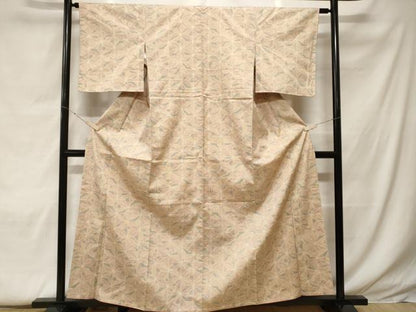 平和屋着物■上質な紬　麻の葉文様　正絹　逸品　CABF9433ev