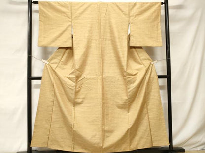 平和屋着物■上質な紬　横段文　正絹　逸品　CABF9440ev