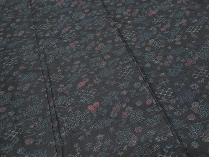 平和屋着物■上質な紬　流水吉祥花文　正絹　逸品　CABF9525ev