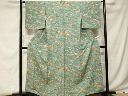 平和屋着物■上質な小紋 雲取り花文 正絹 逸品 CABF9541ev