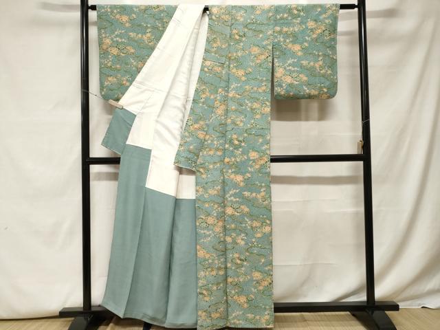 平和屋着物■上質な小紋 雲取り花文 正絹 逸品 CABF9541ev