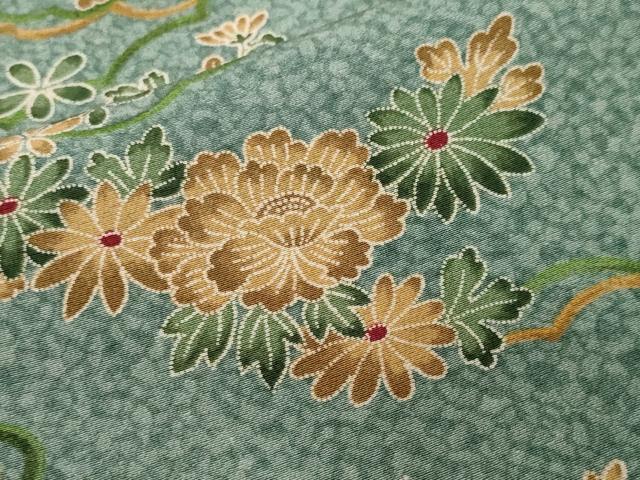 平和屋着物■上質な小紋 雲取り花文 正絹 逸品 CABF9541ev