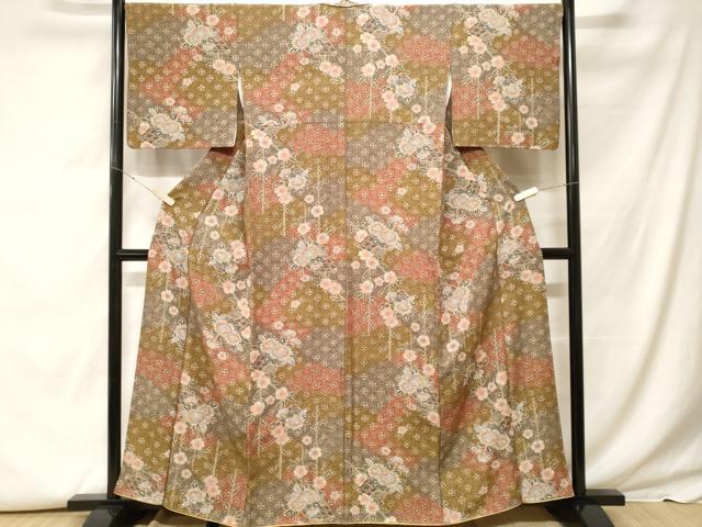 平和屋着物■上質な小紋 辻が花 暈し染め 正絹 逸品 CABF9542ev