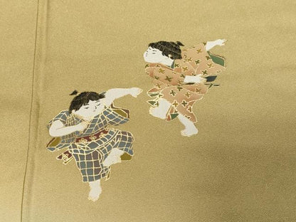平和屋着物■訪問着 童子遊び 暈し染め 金彩 正絹 逸品 CABF9545ev