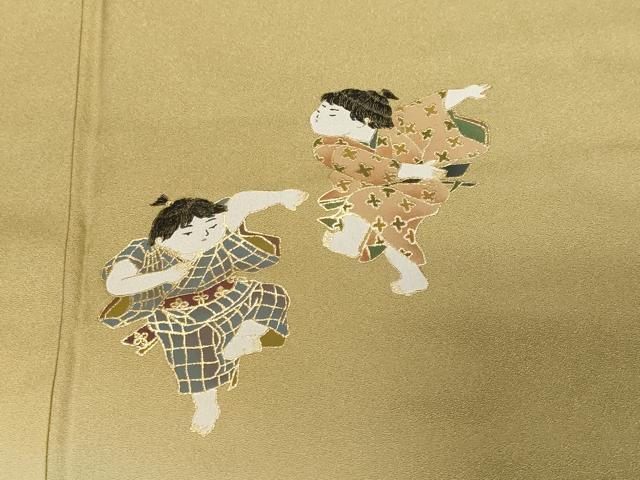 平和屋着物■訪問着 童子遊び 暈し染め 金彩 正絹 逸品 CABF9545ev