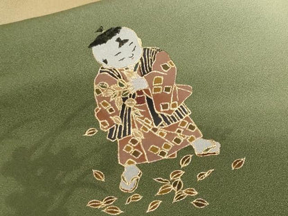 平和屋着物■訪問着 童子遊び 暈し染め 金彩 正絹 逸品 CABF9545ev