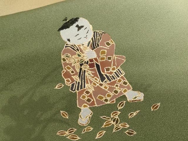 平和屋着物■訪問着 童子遊び 暈し染め 金彩 正絹 逸品 CABF9545ev