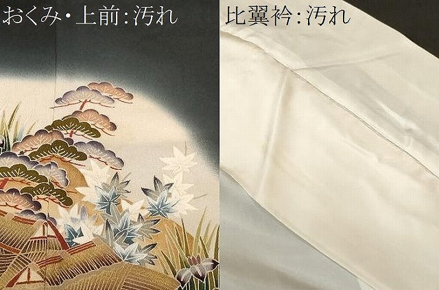 平和屋着物■豪華黒留袖 御所解文 暈し染め 金彩 正絹 逸品 CABF9546ev
