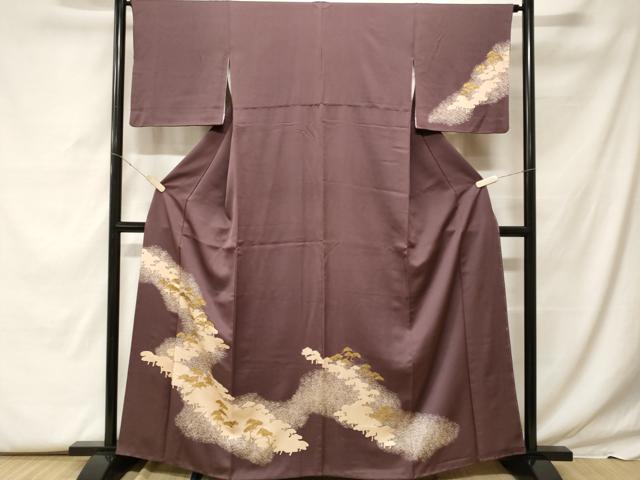平和屋着物■訪問着 刺繍 枝松文 金彩 正絹 逸品 CABF9550ev