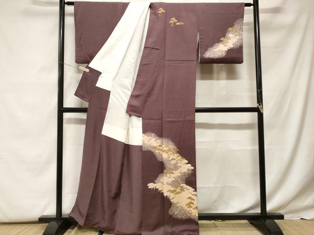 平和屋着物■訪問着 刺繍 枝松文 金彩 正絹 逸品 CABF9550ev
