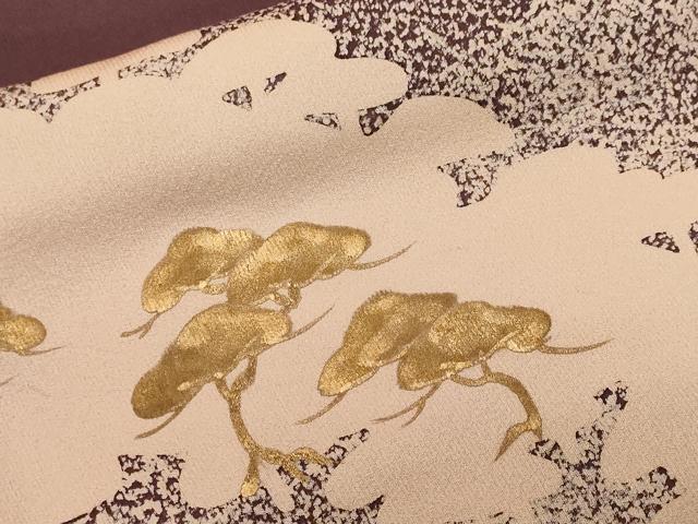 平和屋着物■訪問着 刺繍 枝松文 金彩 正絹 逸品 CABF9550ev