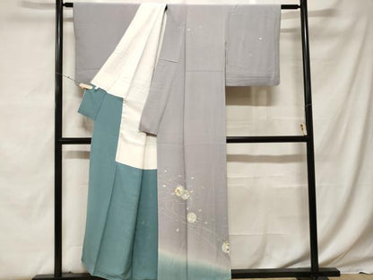 平和屋着物■訪問着 作家物 吹き寄せ花丸文 暈し染め 正絹 逸品 CABF9555ev