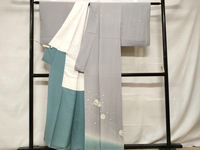 平和屋着物■訪問着 作家物 吹き寄せ花丸文 暈し染め 正絹 逸品 CABF9555ev