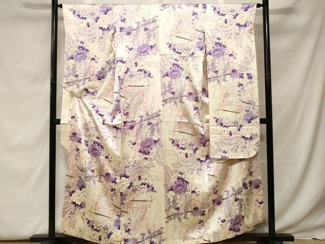 平和屋着物■豪華振袖　几帳草花文　金彩　正絹　逸品　CABF9560ev