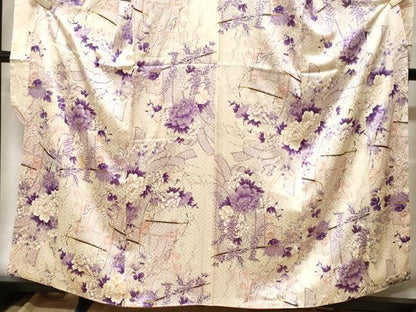 平和屋着物■豪華振袖　几帳草花文　金彩　正絹　逸品　CABF9560ev