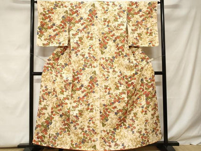 平和屋着物■上質な小紋　花蝶文　正絹　逸品　未使用　CABF9564ev