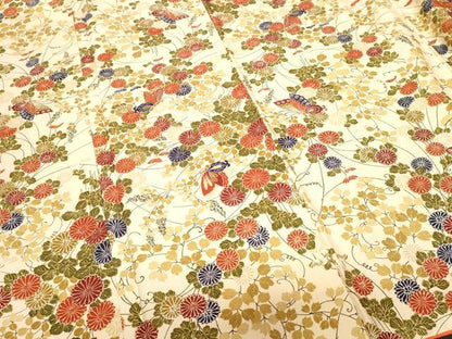 平和屋着物■上質な小紋　花蝶文　正絹　逸品　未使用　CABF9564ev