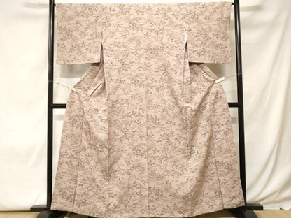 平和屋着物■上質な小紋 流水草花文 正絹 逸品 CABF9568ev