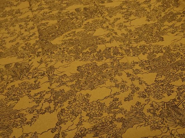 平和屋着物■上質な小紋 土車草花文 鬼しぼ縮緬 正絹 逸品 CABF9576ev