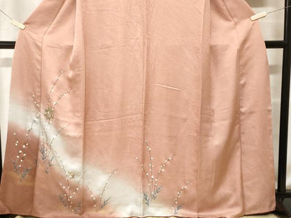 平和屋着物■訪問着　刺繍　枝蕾　亀甲花文　暈し染め　金彩　正絹　逸品　CABF9581ev