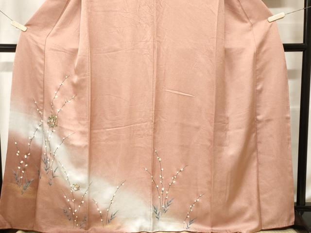 平和屋着物■訪問着　刺繍　枝蕾　亀甲花文　暈し染め　金彩　正絹　逸品　CABF9581ev