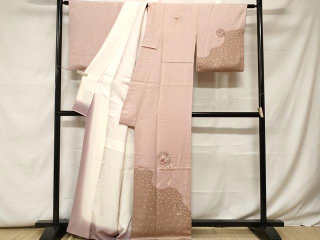 平和屋着物■中国三大刺繍　スワトウ刺繍　訪問着　絞り　鏡裏草花文　正絹　逸品　CABF9583ev
