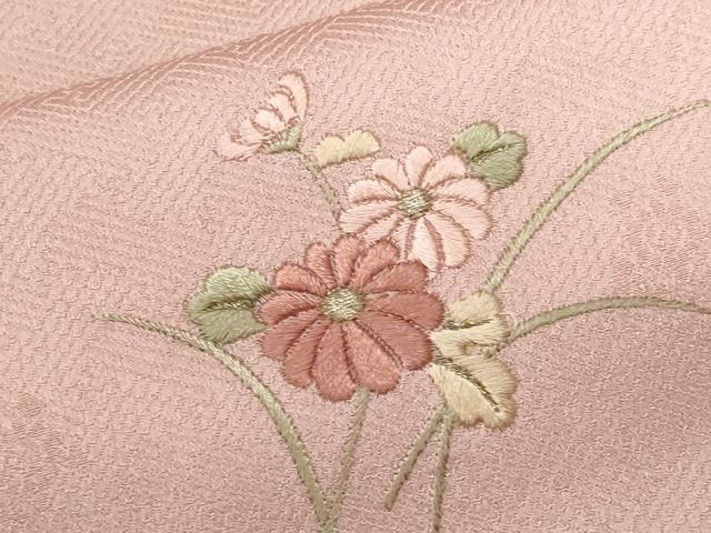 平和屋着物■中国三大刺繍　スワトウ刺繍　訪問着　絞り　鏡裏草花文　正絹　逸品　CABF9583ev