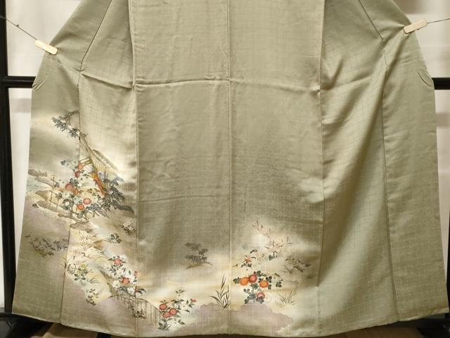 平和屋着物■訪問着　十二単　風景文　暈し染め　金彩　正絹　逸品　CABF9587ev