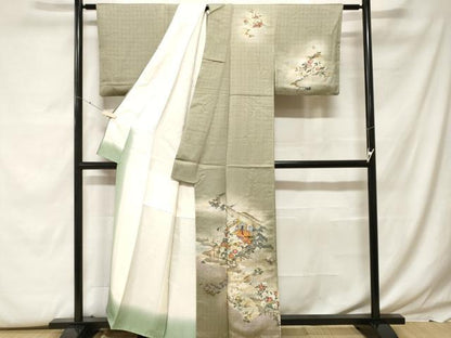 平和屋着物■訪問着　十二単　風景文　暈し染め　金彩　正絹　逸品　CABF9587ev