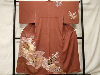 平和屋着物■訪問着　文箱枝花文　暈し染め　金彩　正絹　逸品　CABF9593ev