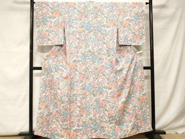 平和屋着物■上質な小紋　枝花文　正絹　逸品　未使用　CABF9595ev