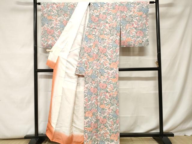 平和屋着物■上質な小紋　枝花文　正絹　逸品　未使用　CABF9595ev