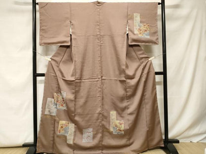 平和屋着物■訪問着　刺繍　色紙重ね枝花文　金彩　正絹　逸品　未使用　CABF9597ev