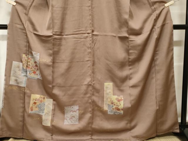 平和屋着物■訪問着　刺繍　色紙重ね枝花文　金彩　正絹　逸品　未使用　CABF9597ev
