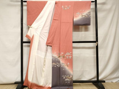 平和屋着物■訪問着　動物楽器草花文　暈し染め　金彩　正絹　逸品　CABF9601ev