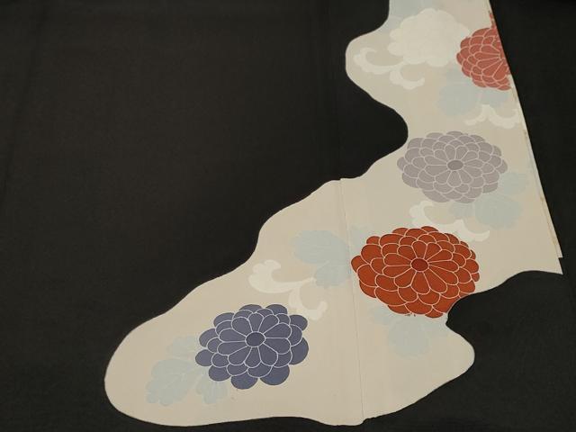 平和屋着物■豪華黒留袖　駒刺繍　菊唐草文　金彩　正絹　逸品　CABF9602ev