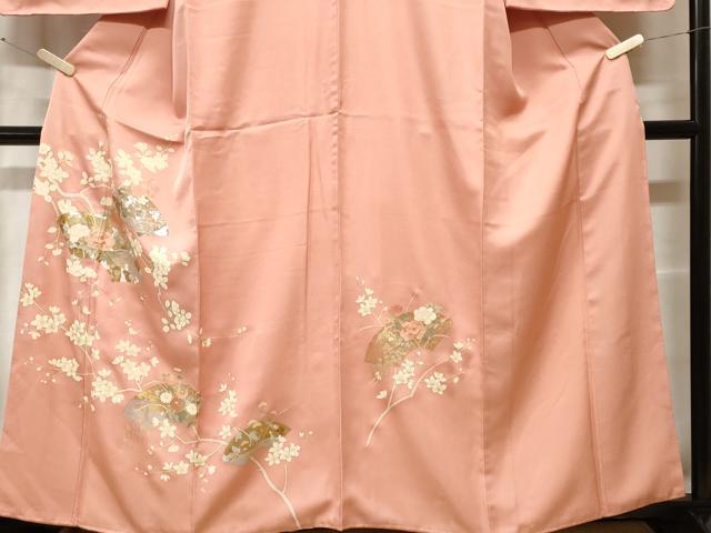 平和屋着物■訪問着　地紙枝花文　金銀彩　正絹　逸品　未使用　CABF9605ev