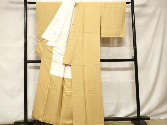 平和屋着物■上質な色無地　霞地紋　蒸栗色　正絹　逸品　CABF9609ev