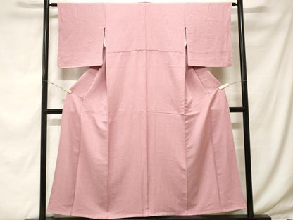 平和屋着物■上質な色無地　霞地紋　紅藤色　正絹　逸品　CABF9614ev