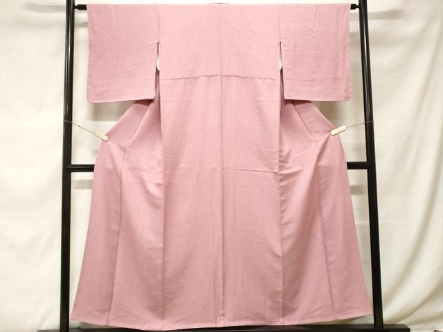 平和屋着物■上質な色無地　霞地紋　紅藤色　正絹　逸品　CABF9614ev