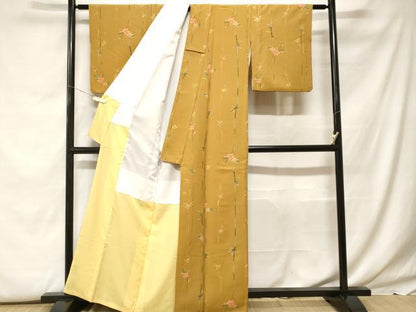 平和屋着物■小紋　枝花文　洗える着物　CABF9628ev