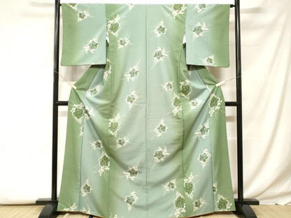 平和屋着物■小紋　草花文　暈し染め　金彩　洗える着物　CABF9633ev