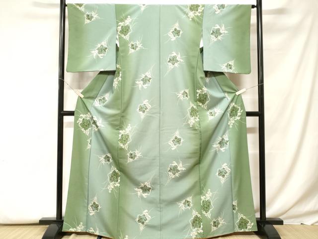 平和屋着物■小紋　草花文　暈し染め　金彩　洗える着物　CABF9633ev