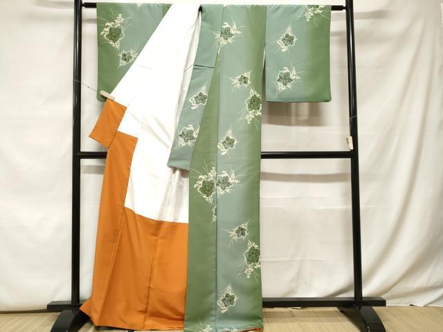 平和屋着物■小紋　草花文　暈し染め　金彩　洗える着物　CABF9633ev