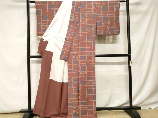 平和屋着物■小紋　辻が花　洗える着物　CABF9640ev
