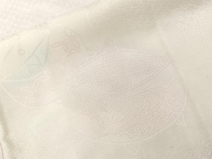 平和屋着物■長襦袢 袷 糸巻き花文 暈し染め 正絹 逸品 CABF9650ev
