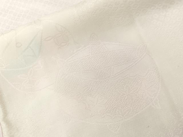 平和屋着物■長襦袢 袷 糸巻き花文 暈し染め 正絹 逸品 CABF9650ev