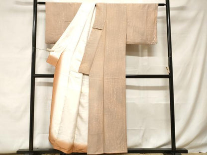 平和屋着物■上質な小紋 霞枝垂れ葉地紋 正絹 逸品 CABF9666ev