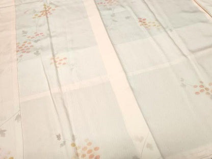 平和屋着物■長襦袢 袷 枝花文 暈し染め 正絹 逸品 CABF9670ev
